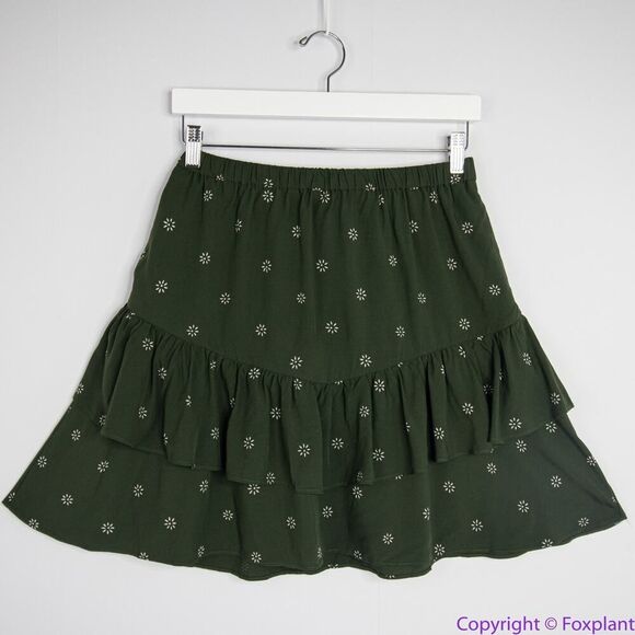 NEW Madewell Pull-On Ruffle Tiered Mini Skirt in Dot Daisies, M - Picture 3 of 15